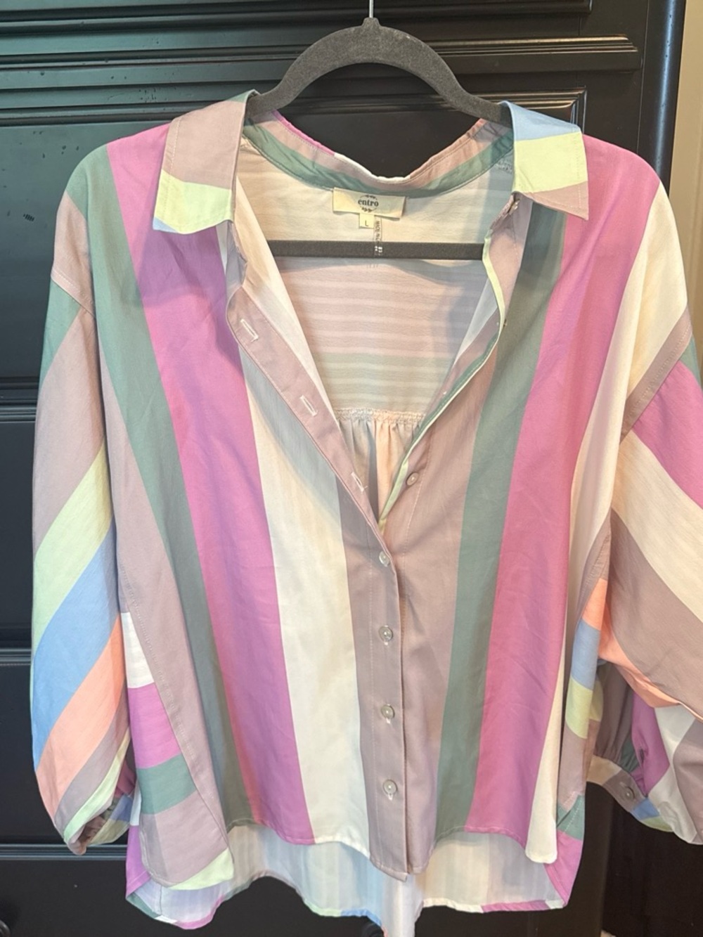 entro Pastel Multi-Stripe Button-Down Shirt